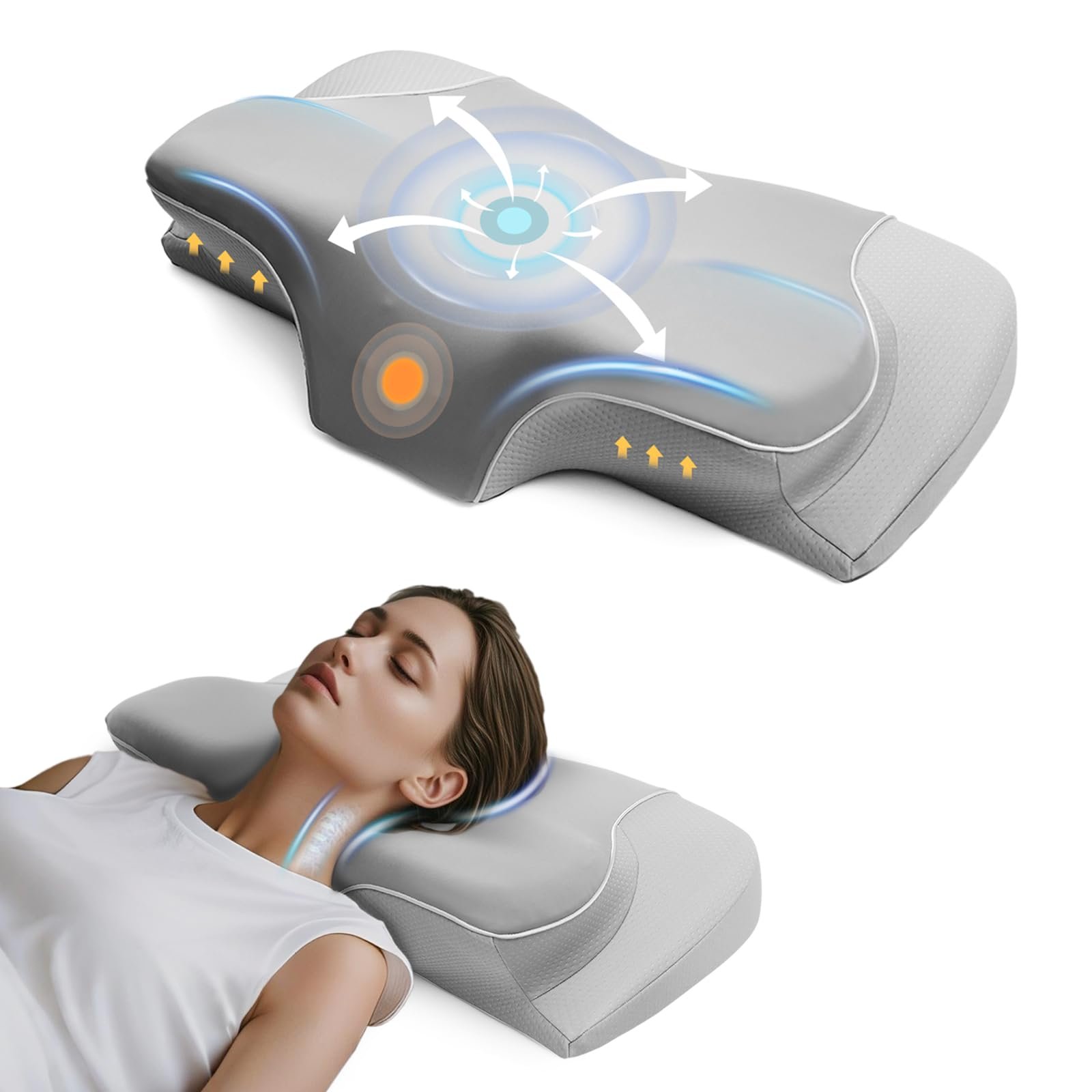 614N99YndvL CloudNook Nackenstützkissen Memory Schaum – Ergonomisch, 2 Höhen – Bild 1