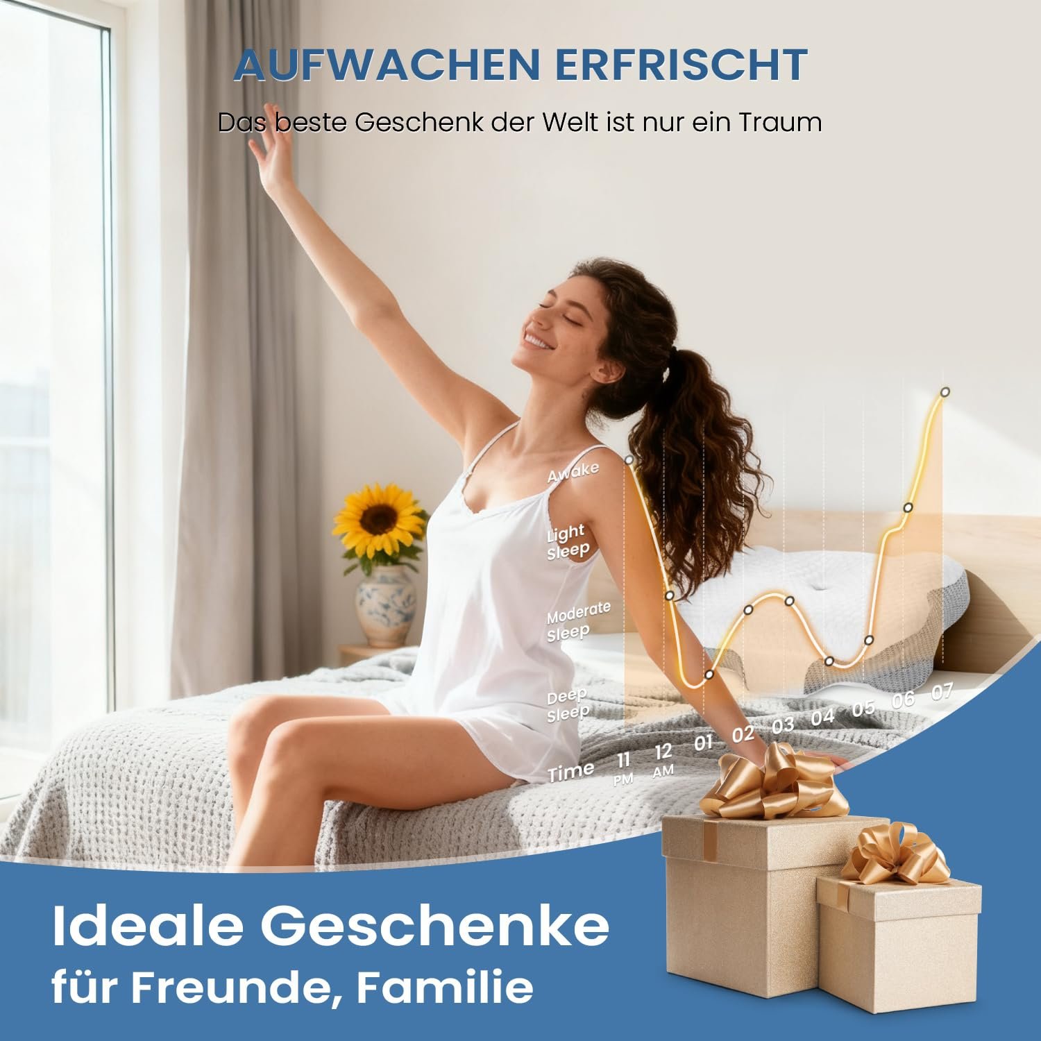 71Fr1dfr9ML Dozion Ergonomisches Nackenkissen Memory Foam – Seiten & Rückenschläfer – Bild 1