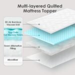 EHEYCIGA Gelschaum Matratzentopper 140x200 cm – Weiß – Bild 2