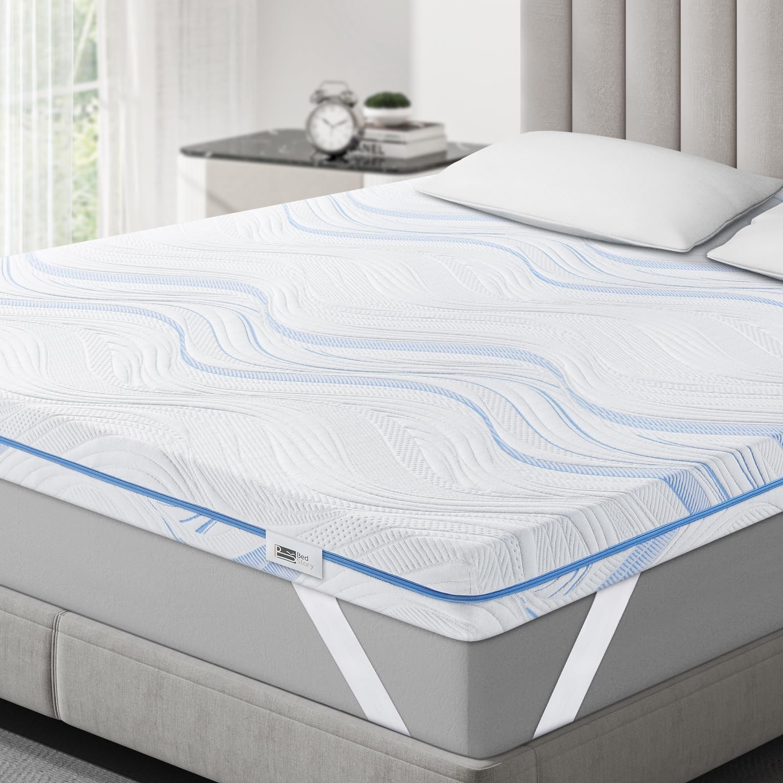 71rqLOht0AL BedStory Matratzentopper 180x200cm Gel Kaltschaum H3 H4 10cm – Bild 1