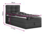 Sofnet Boxspringbett Best Mini 90x200 cm mit Bettkasten, Graphit – Bild 5