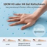 BedStory Gelschaum Matratzentopper 180x200cm H3/H4 10cm Kaltschaum – Bild 3