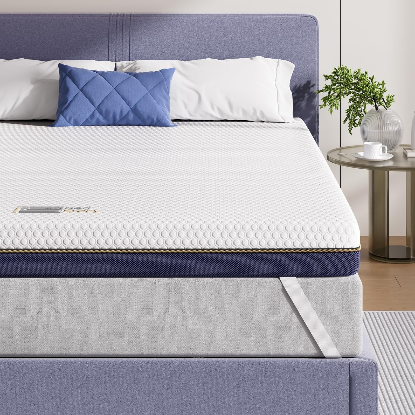 81NONUMHULL BedStory Matratzentopper 180x200cm 10cm Gelschaum H3&H4 Öko-TEX – Bild 1