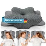 Glückstoff® Ergonomisches Kissen (für alle Schlaftypen) Kopfkissen aus Memory Foam | Nackenstützkissen Ergonomisches Kopfkissen Seitenschläferkissen Grau – Bild 2