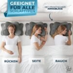 Glückstoff® Ergonomisches Kissen (für alle Schlaftypen) Kopfkissen aus Memory Foam | Nackenstützkissen Ergonomisches Kopfkissen Seitenschläferkissen Grau – Bild 4