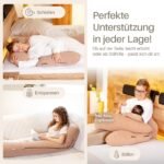 Ellphie Seitenschläferkissen XL – Memory Foam, Baumwolle, braun – Bild 6