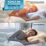 Glückstoff® Ergonomisches Kissen (für alle Schlaftypen) Kopfkissen aus Memory Foam | Nackenstützkissen Ergonomisches Kopfkissen Seitenschläferkissen Weiß – Bild 5
