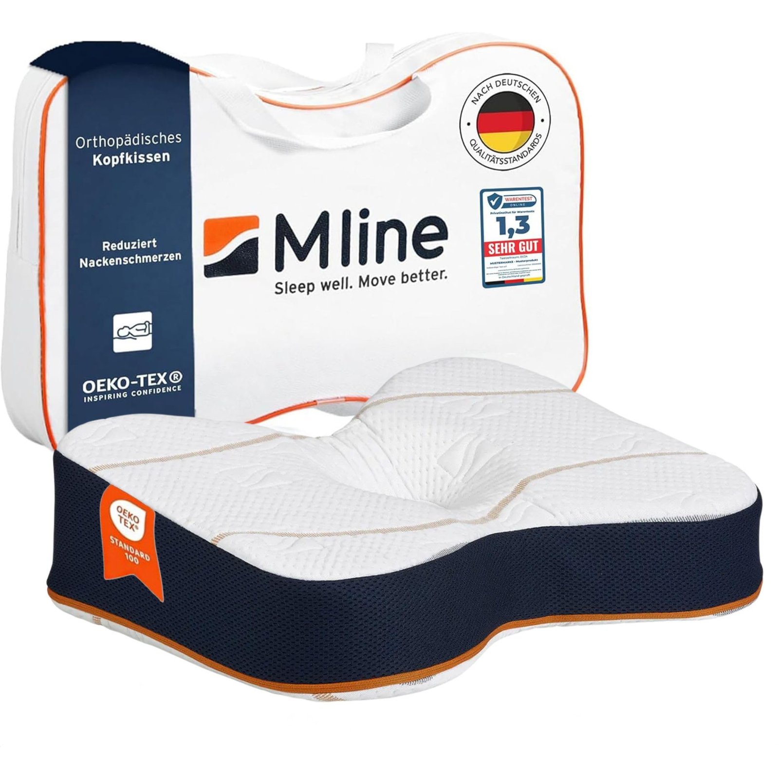 81r1xKIJSmL M LINE Athletic Orthopädisches Kissen Seitenschläfer 50x35x12cm – Bild 1